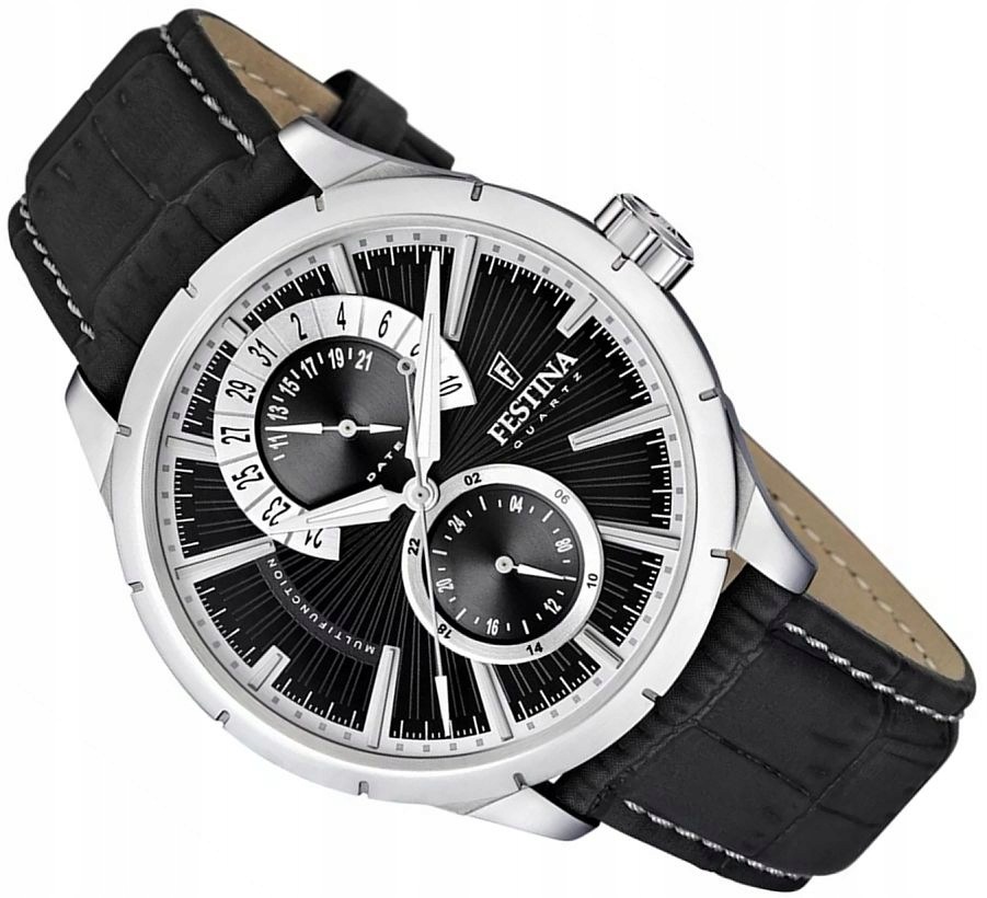 Elegantní Pánské Hodinky Festina F16573/3 Nový Originál Retro Styl Box 45 mm