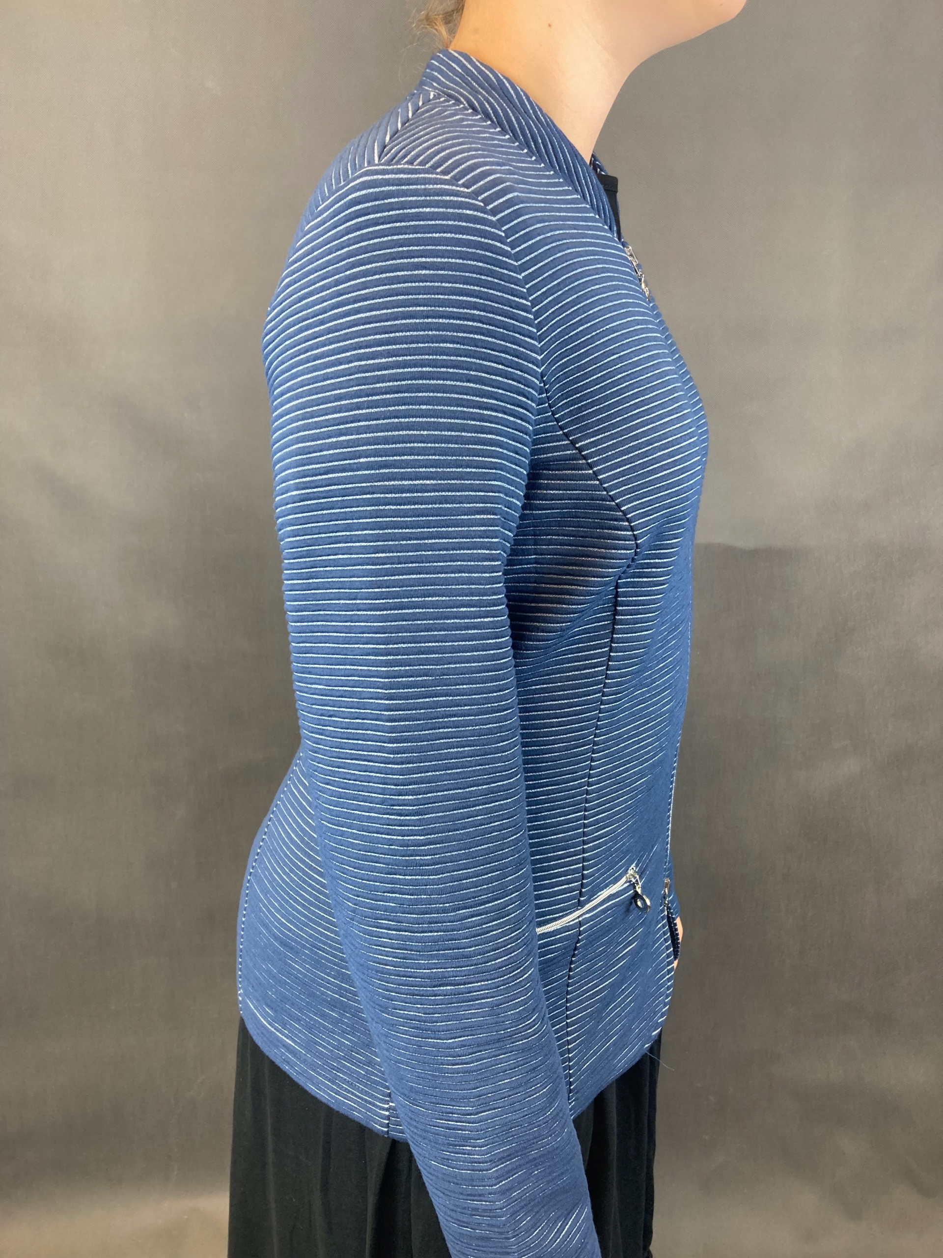 Żakiet marynarka ERFO granat srebrna nitka r. 48 Marka ERFO