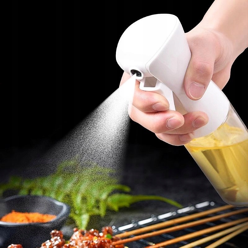 DOZOWNIK SZKLANY SPRAY DO OLEJU SPRYSKIWACZ DO OLIWY OCTU ATOMIZER 200ml Kolor biały przezroczysty