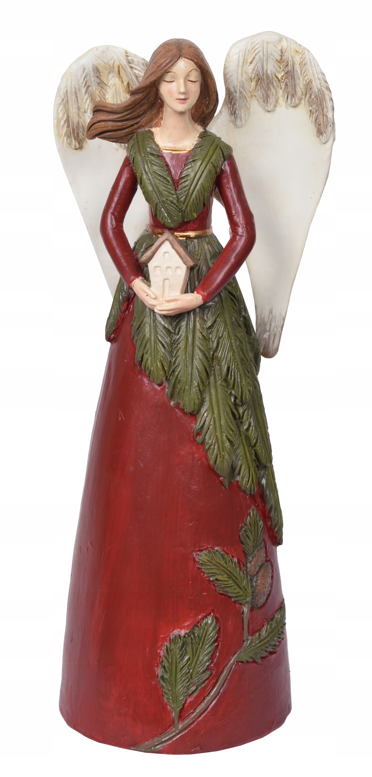 PIĘKNA FIGURKA ANIOŁ Z DOMKIEM HIT PREMIUM ŚWIĘTA