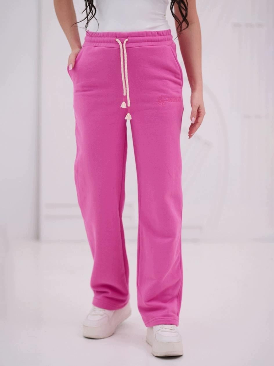 Dámské teplákové kalhoty Bavlna Růžové Natural Side Classic Logo M/L