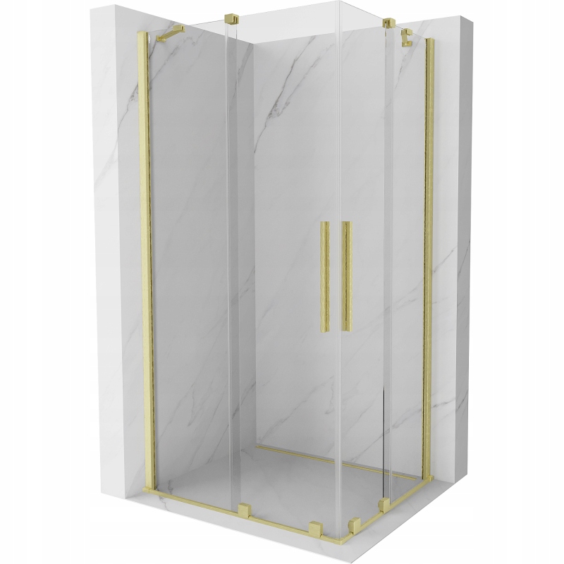 Mexen Velar Duo rozsouvací sprchový kout 90 x 80 cm, Průhledné, zlatý kartá