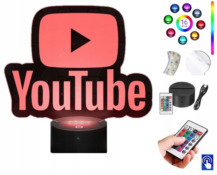 

Lampka na biurko YouTube 16kolorów Led Plexido