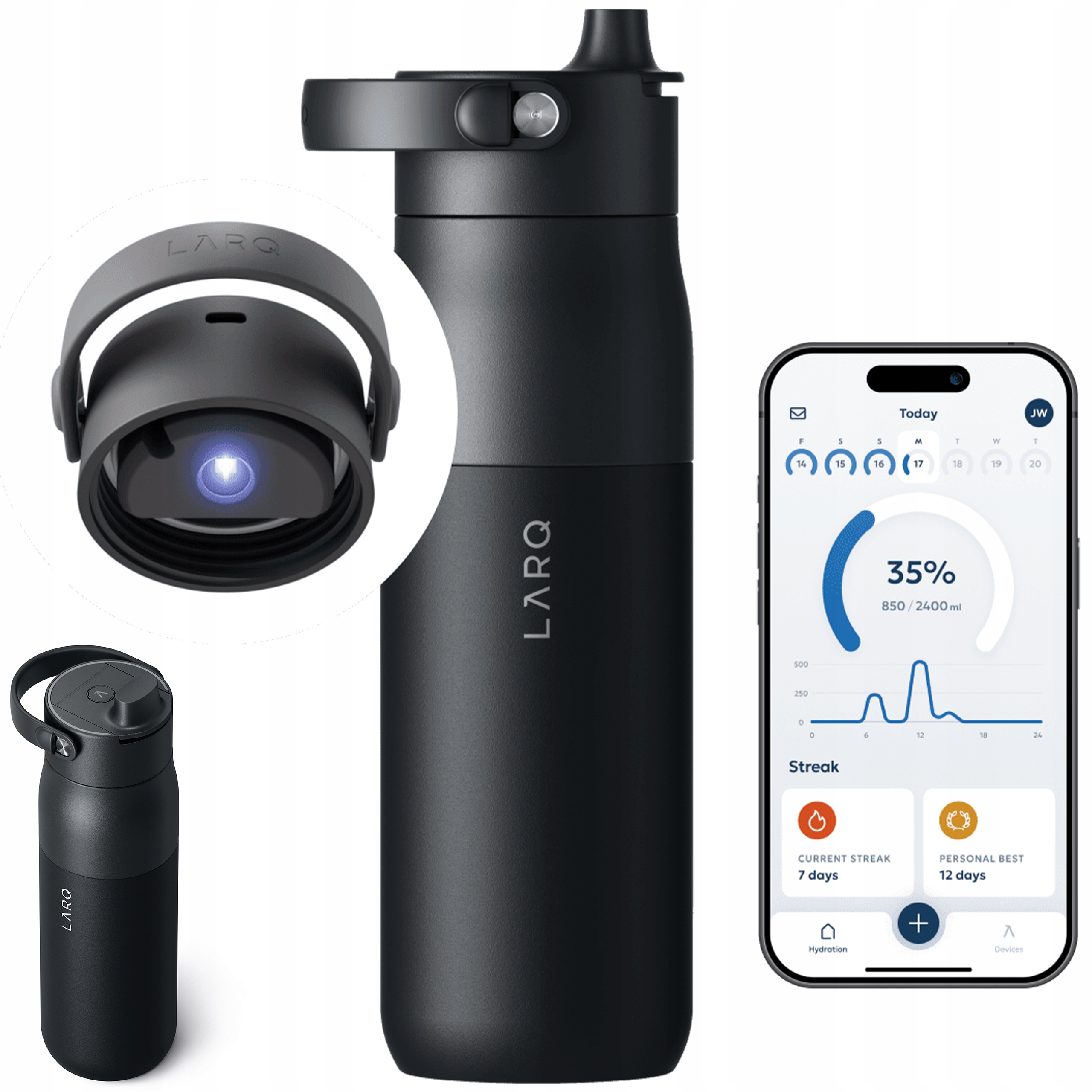 Larq PureVis 2 Smart samočistící filtrační láhev na vodu s Uv-c 680 ml