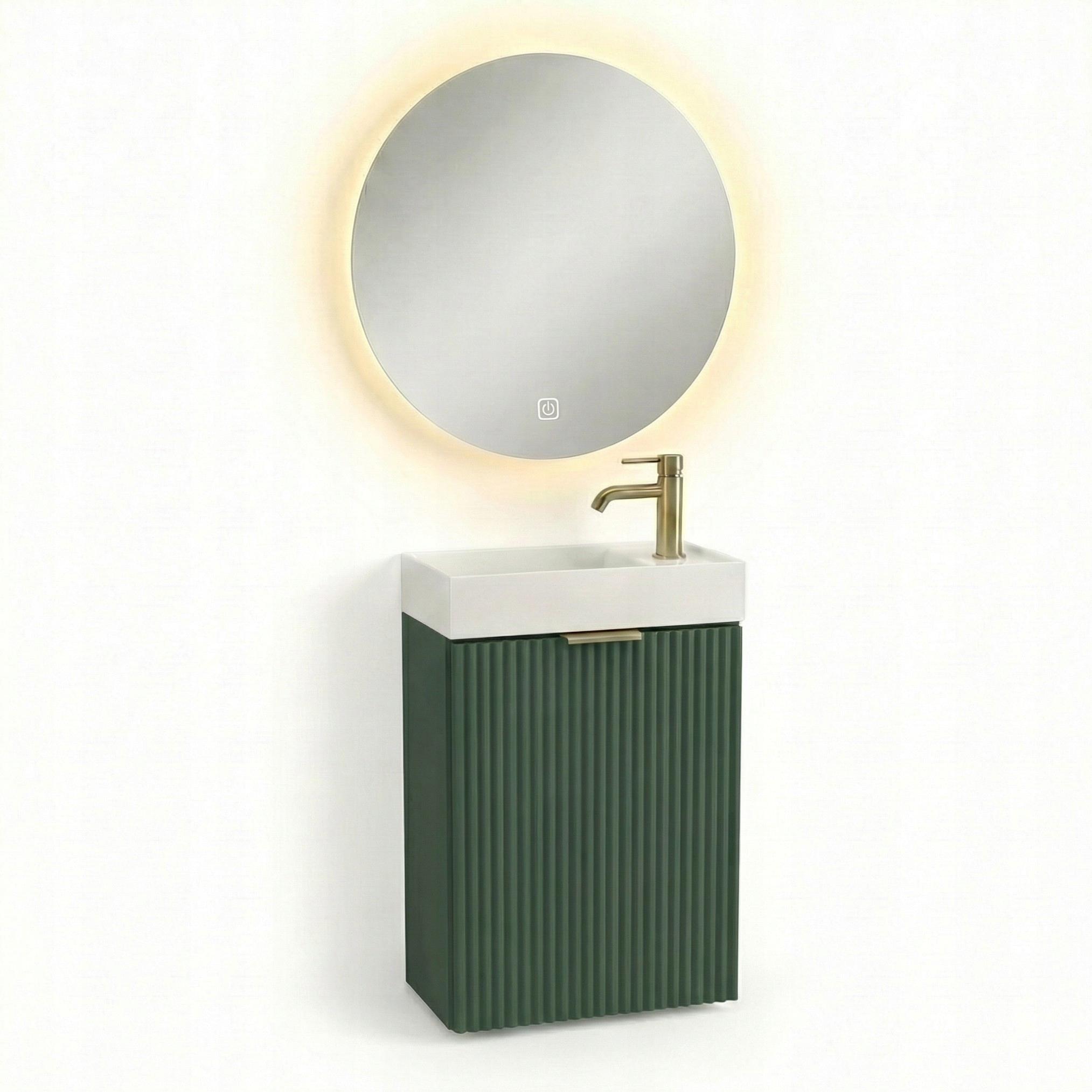 Koupelnová sada 40 cm šalvějová s umyvadlem a Led zrcadlem Willy