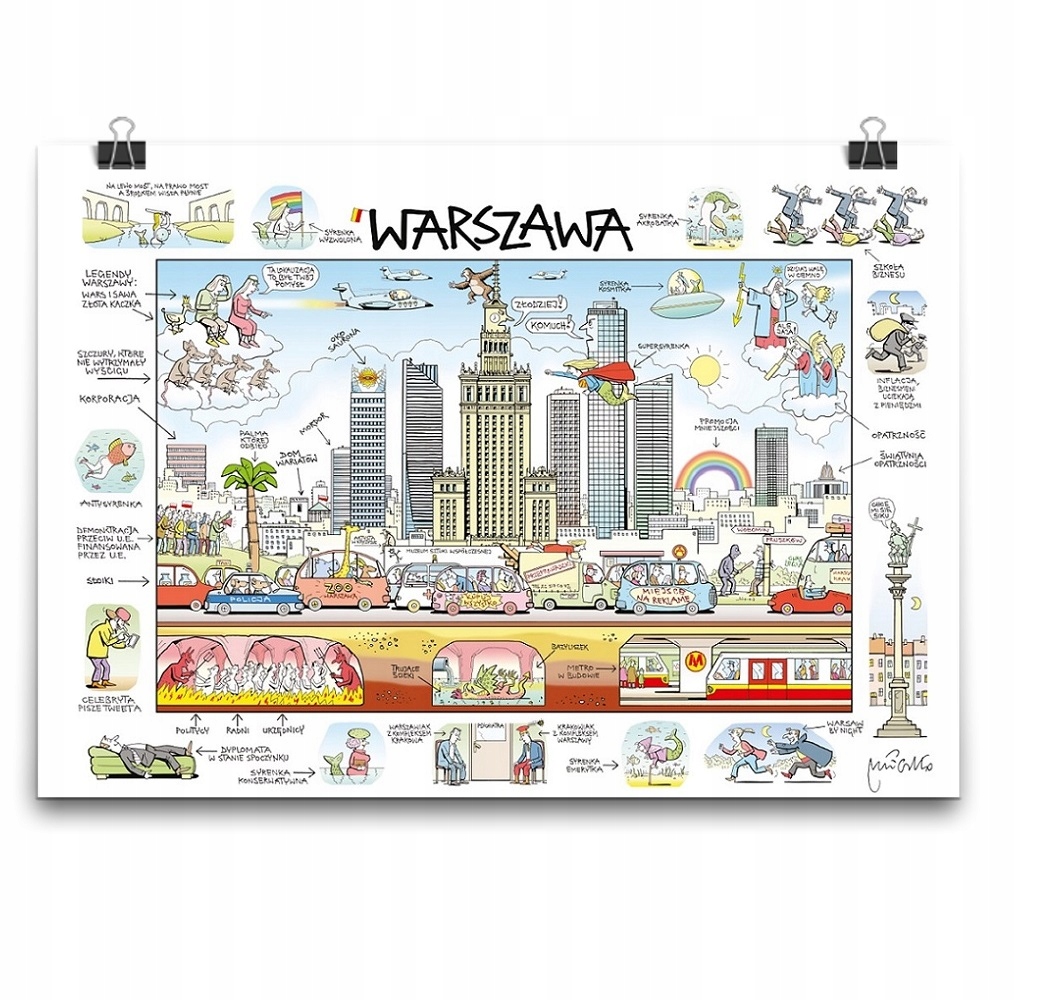 

Plakat Warszawa Mapa Panorama Duży Andrzej Mleczko