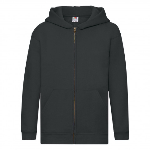 

Dziecięca bluza zamek Premium FruitLoom Czarn12-13