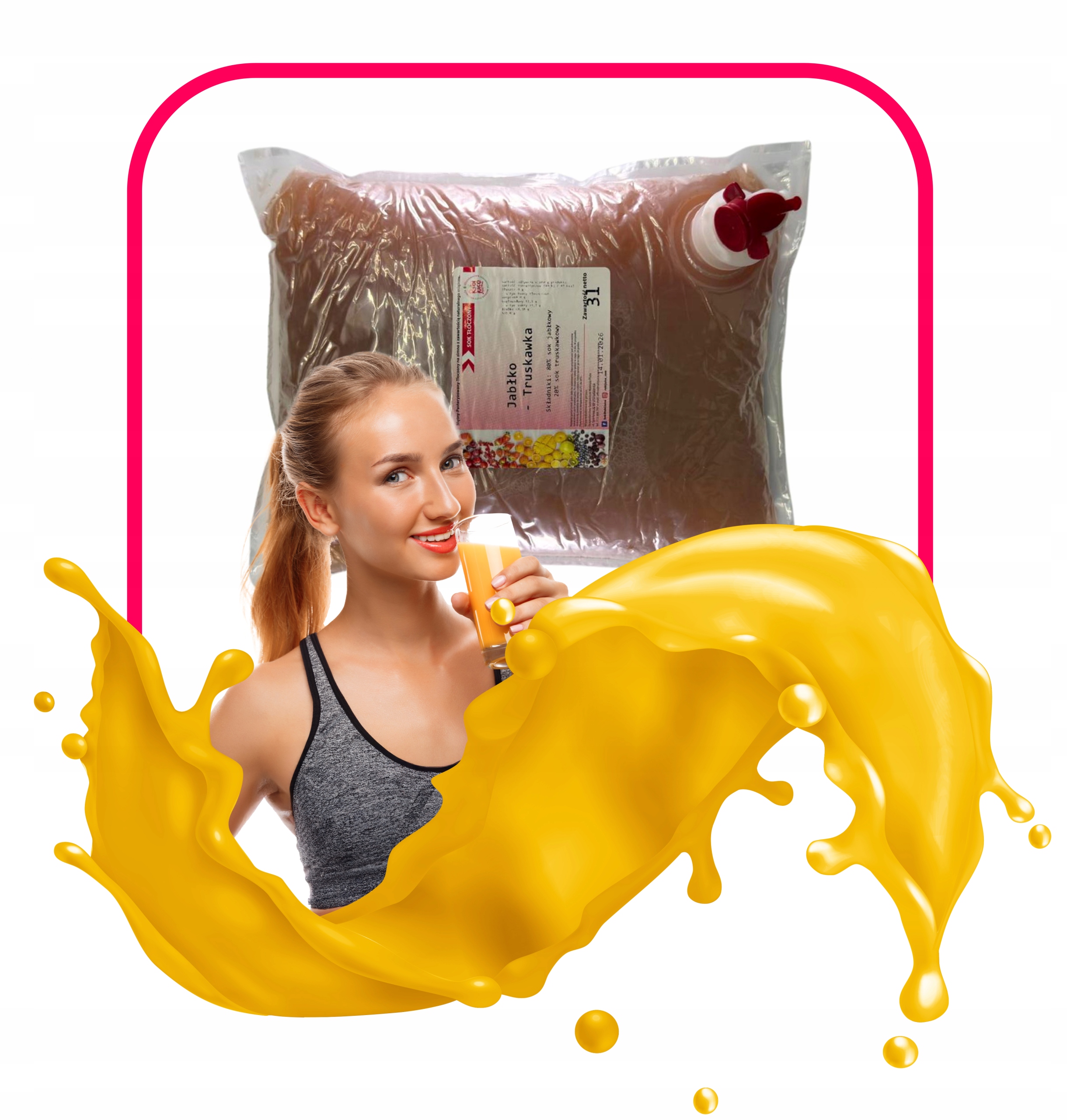 SOK JABŁKO-TRUSKAWKA 80%-20% 3L RUBI JUICE NFC