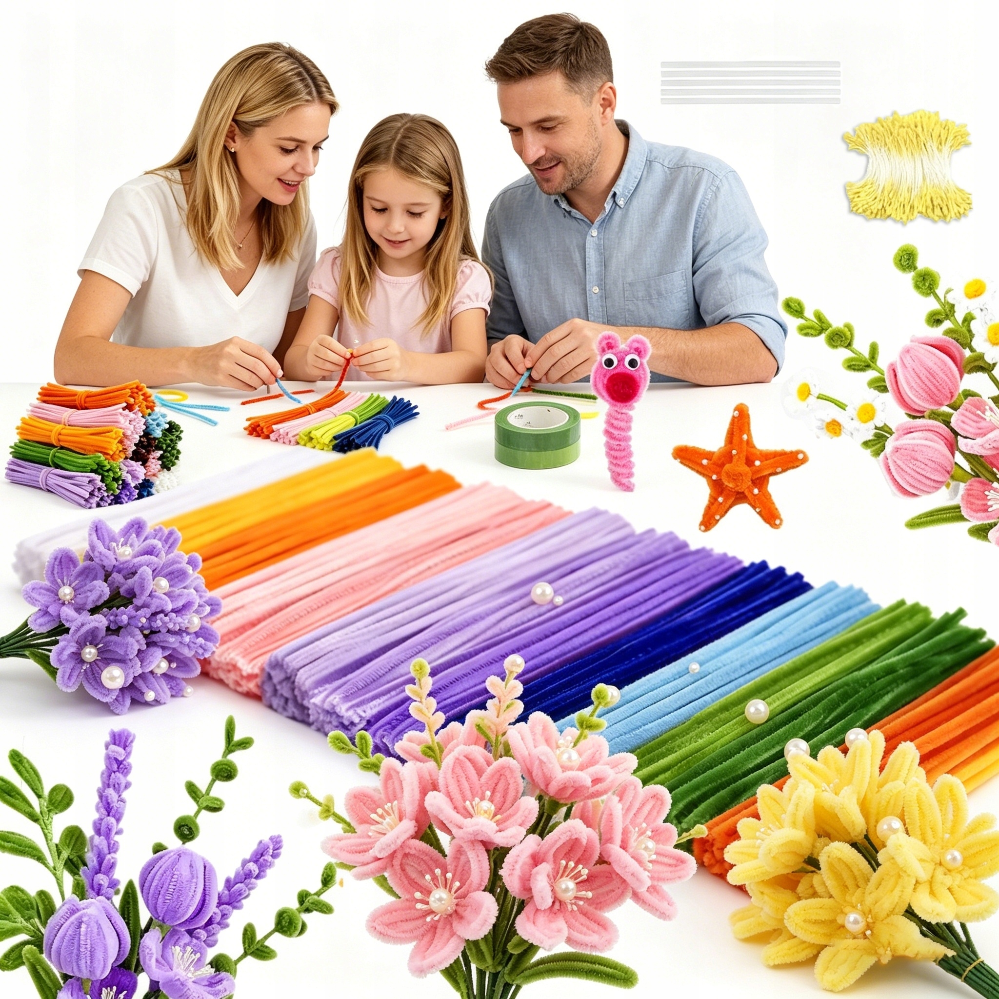 Ozdobné Drátky Pastelové Plyšové Kreativní 13 Barev 30CM 800KSDárky