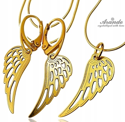 Sensation Náušnice Náhrdelník Hvězd Gold Wing 925