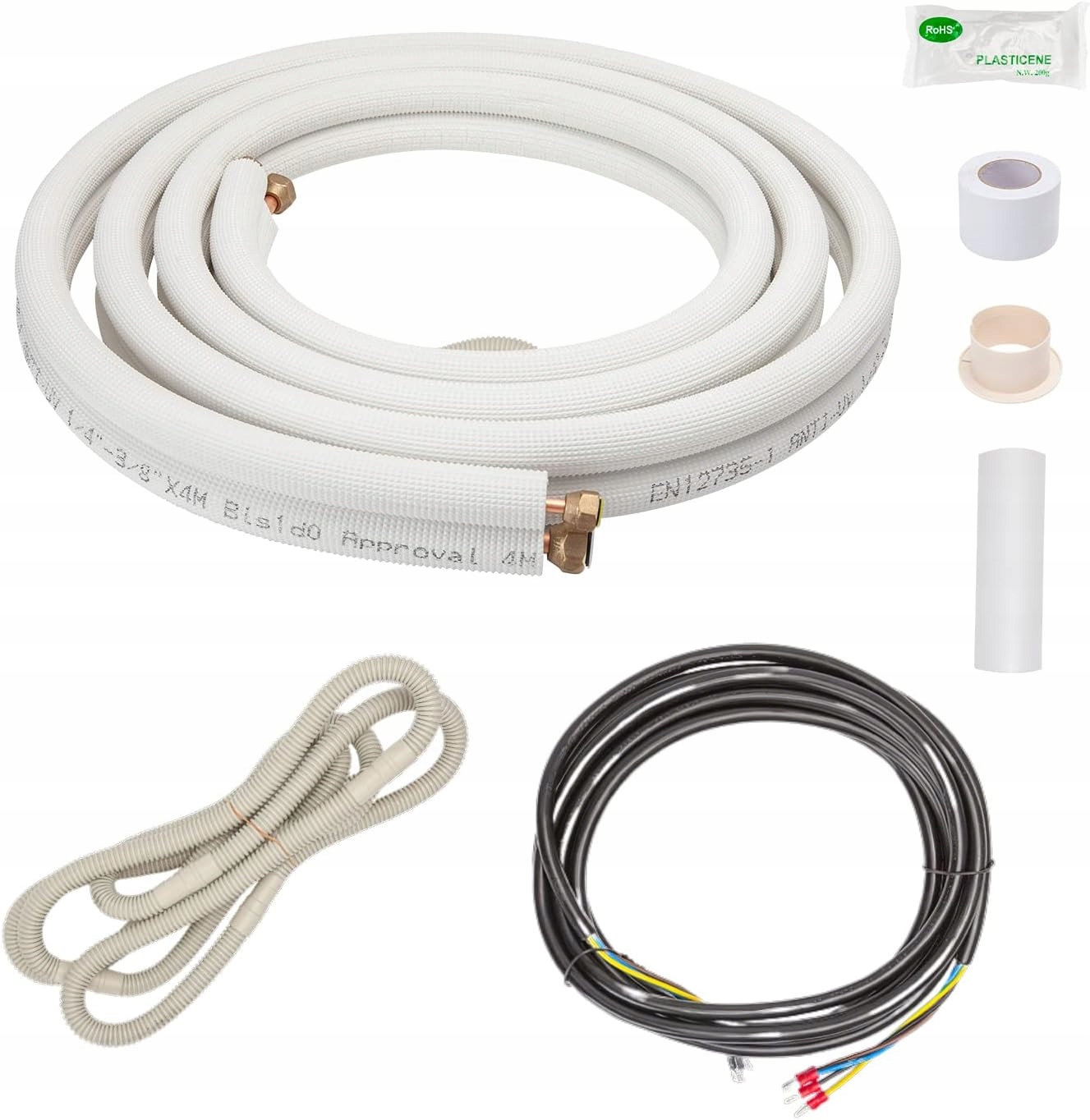 Sada 2x 5m Medená Rúrka s Izoláciou, Klimatizácia 9000