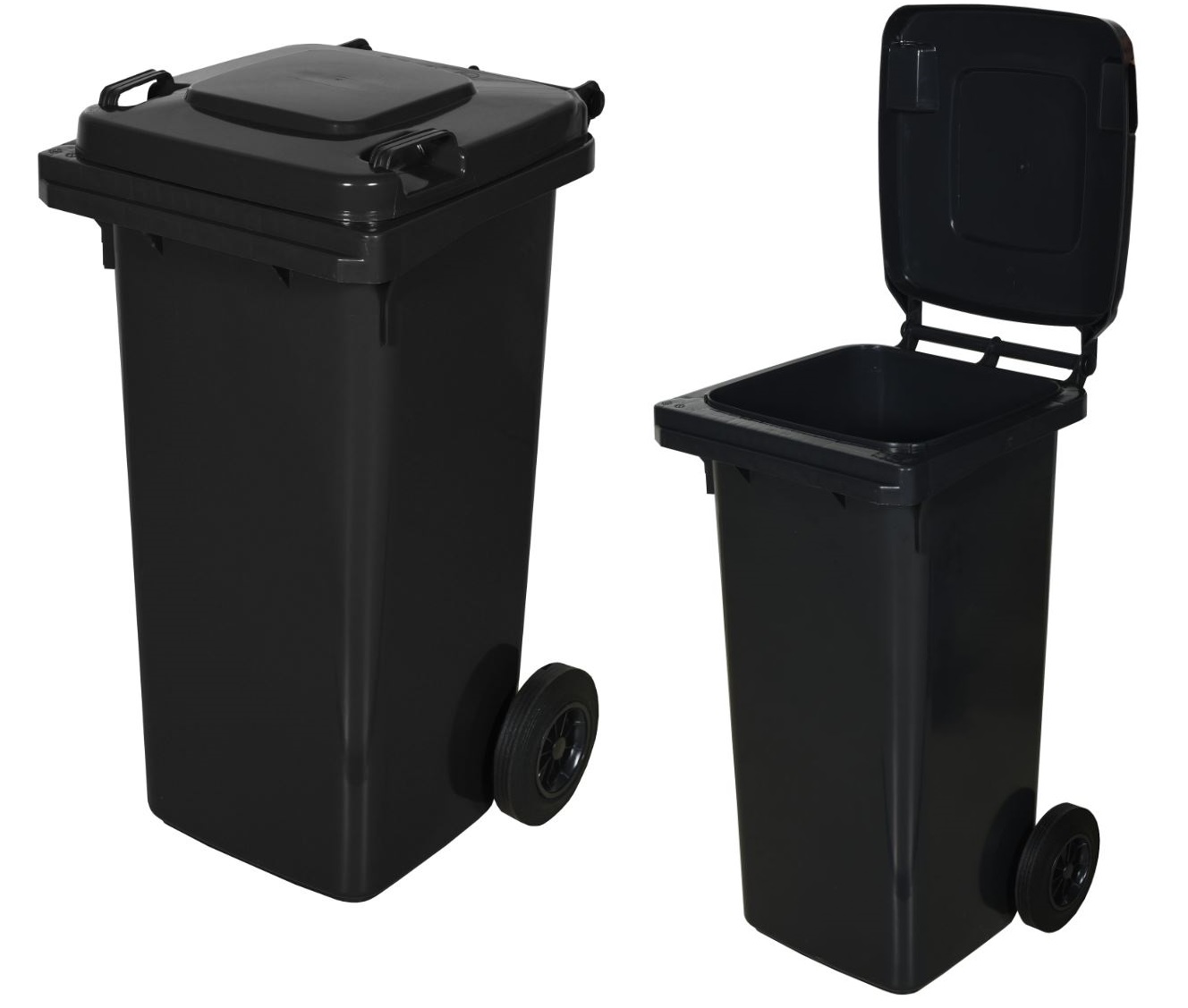 Kosz Kubeł Pojemnik Na Śmieci Odpady 120 L Mocny Pl Czarny Grafit