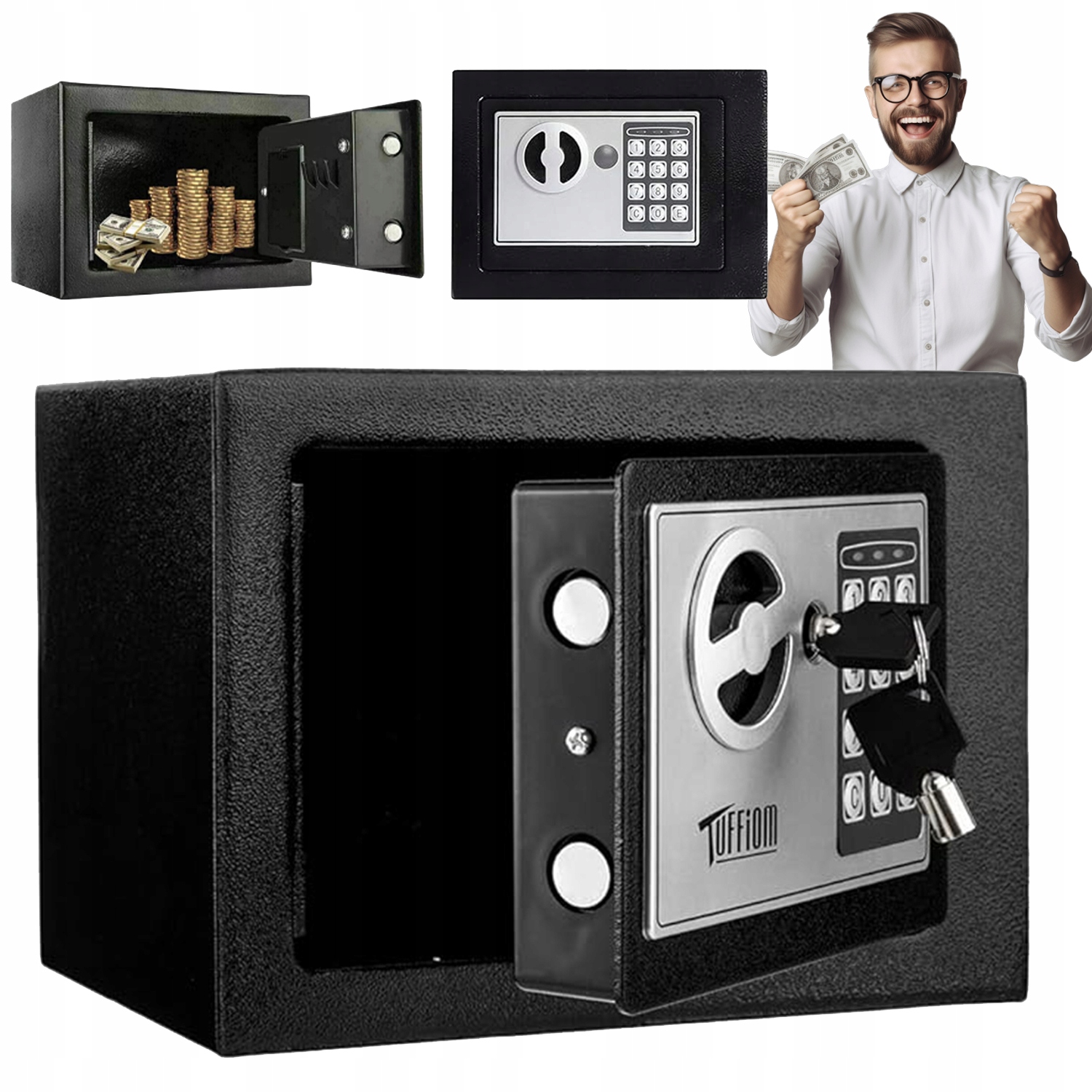 Sejf Domu Kasetka Na Pieniądze Zamykana Na Klucz Zamek Solidny Szafka Mocny