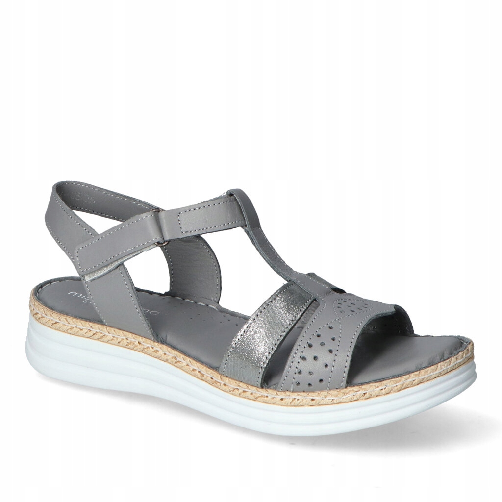 Dámské kožené sandály MissMamma Tmavě šedá 36