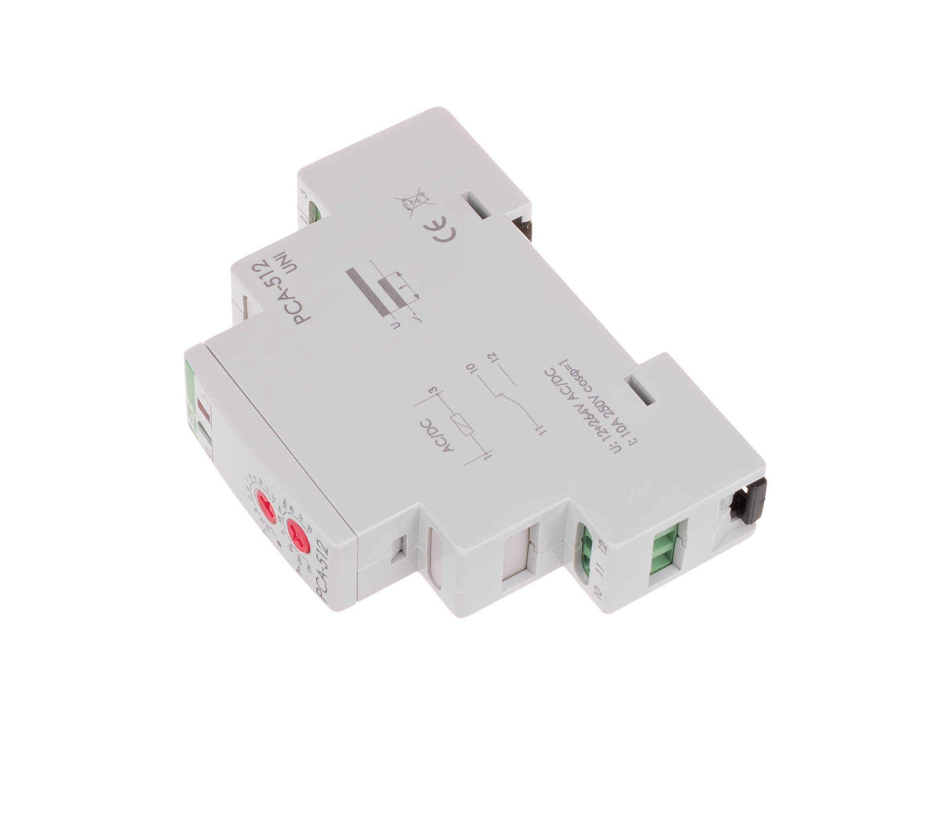 Časové relé. zpožděné vypnutí 1P 10A 0,1sek-576h 12-264V Ac/dc