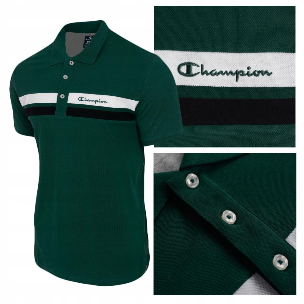 Champion Koszulka Męska Polo 217537 Zielona XL