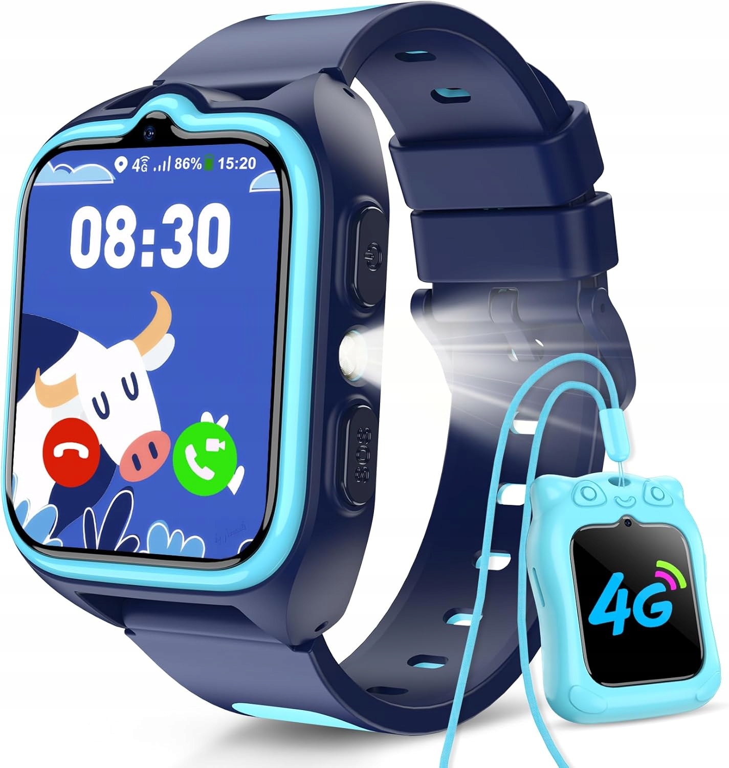 Dětské chytré hodinky 4G Gps, Sos volání, Bezpečnostní zóny, 1,75" Hd displej, IP67