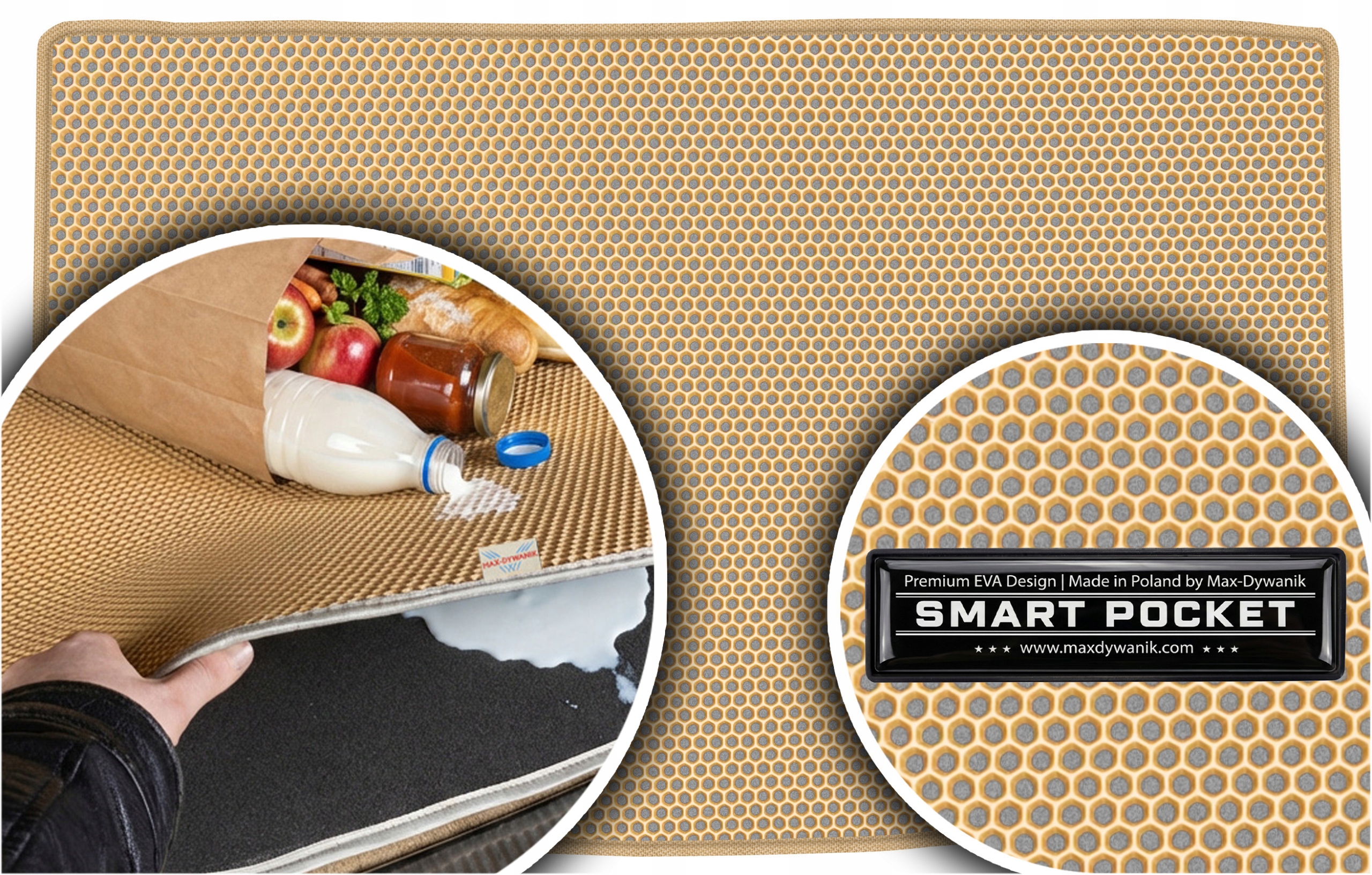 Hyundai i20 II Hatchback 2014-2019 Vložka do kufru Eva Smart Pocket Béžová