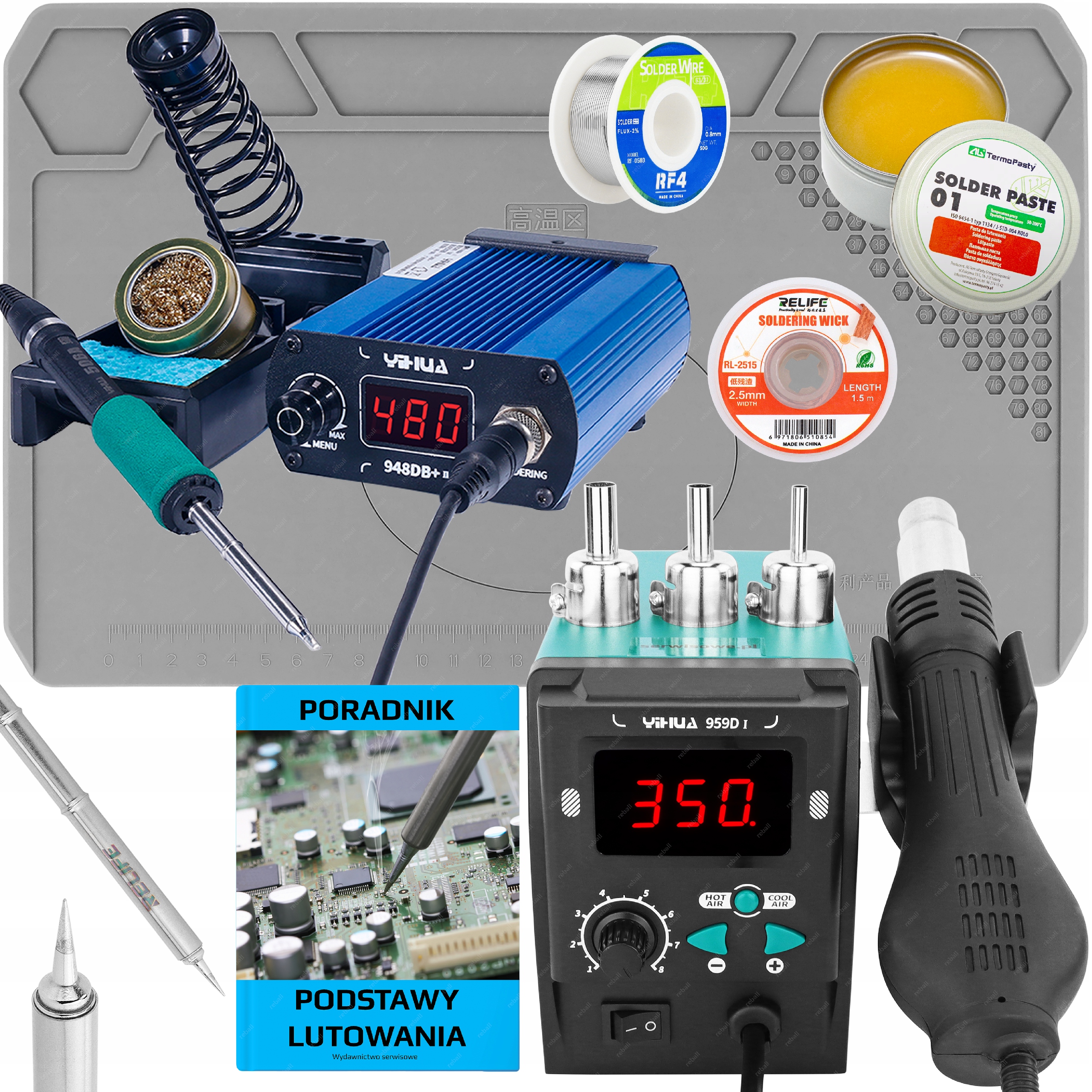 Sada Přesná Páječka Yihua 75W T12 Hot Air Svařovací Stroj Yihua 700W XL