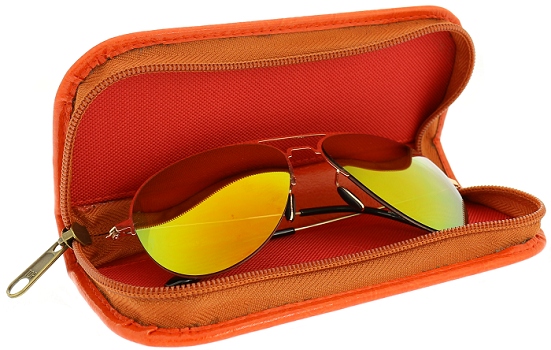 ETUI NA OKULARY SKÓRZANE ZAMYKANE NA ZAMEK SKÓRA Wzór dominujący bez wzoru