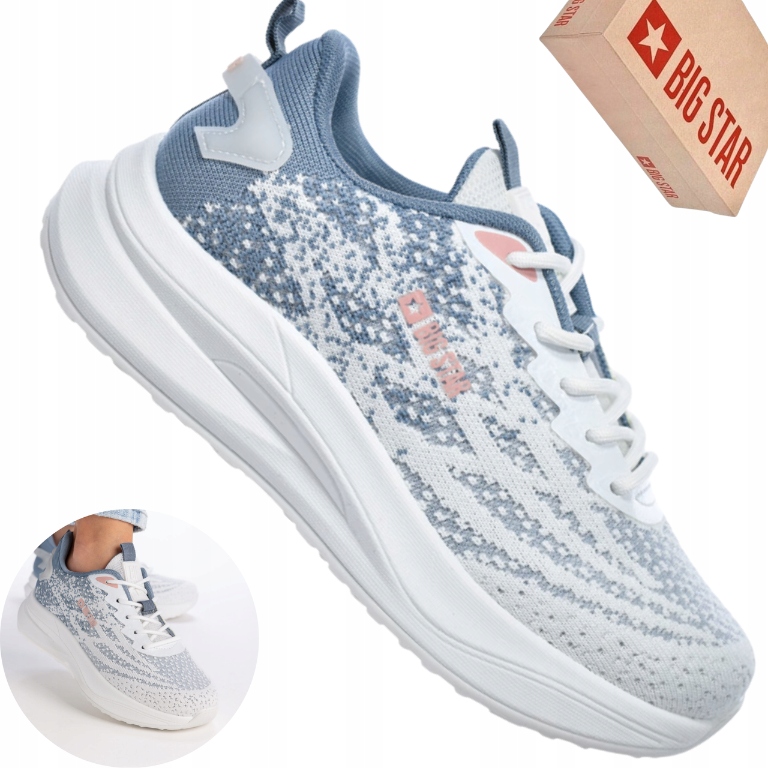 Sneakersy damskie Big Star RR274541 białe lekkie tekstylne buty sportowe