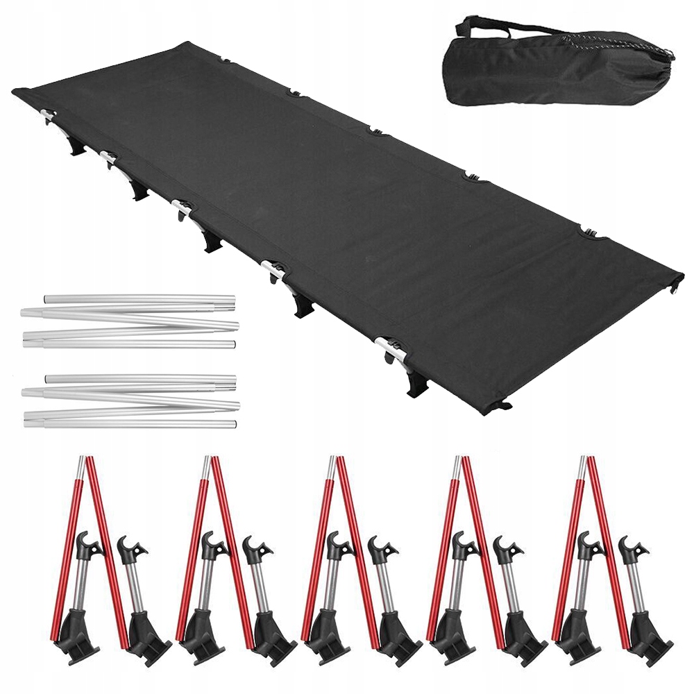 Skládací turistická postel kanadská XXL černá 150 kg