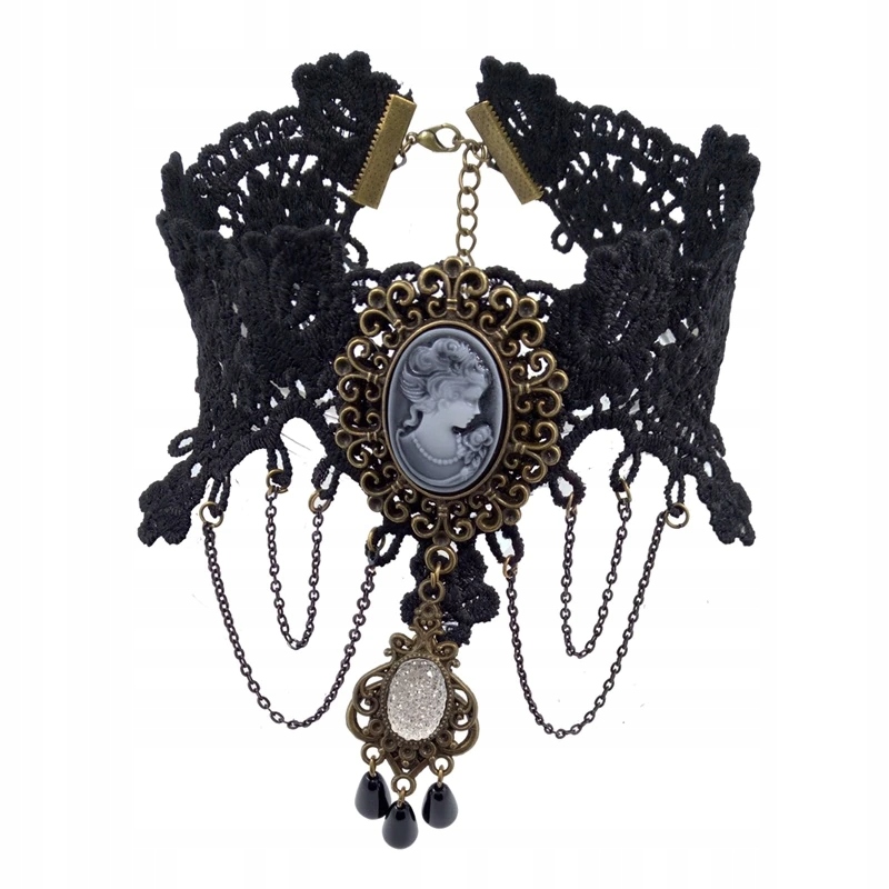 

GOTH13D Gotycka koronkowa kolia kobiety - Vintage
