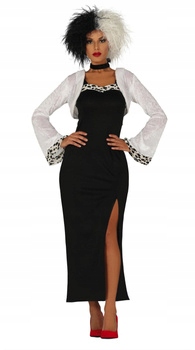 Kostým Cruella dalmatin šaty bolerko L