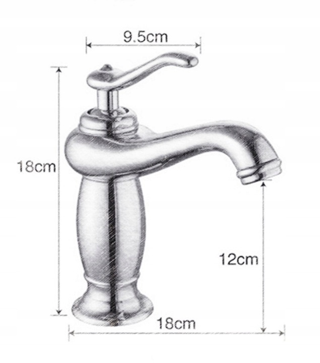 BATERIA UMYWALKOWA PALOMA RETRO PERLATOR CHROM Stan opakowania oryginalne