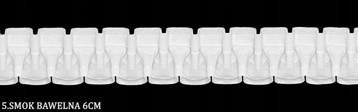 TAŚMA MARSZCZĄCA 6 cm SMOK BAWEŁNA 1:2,5 ROLKA 50m Marka bez marki