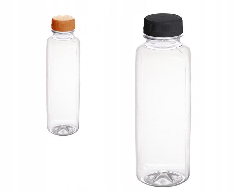 

Butelki kwadratowe plastikowe 250 ml z nakrętką 10