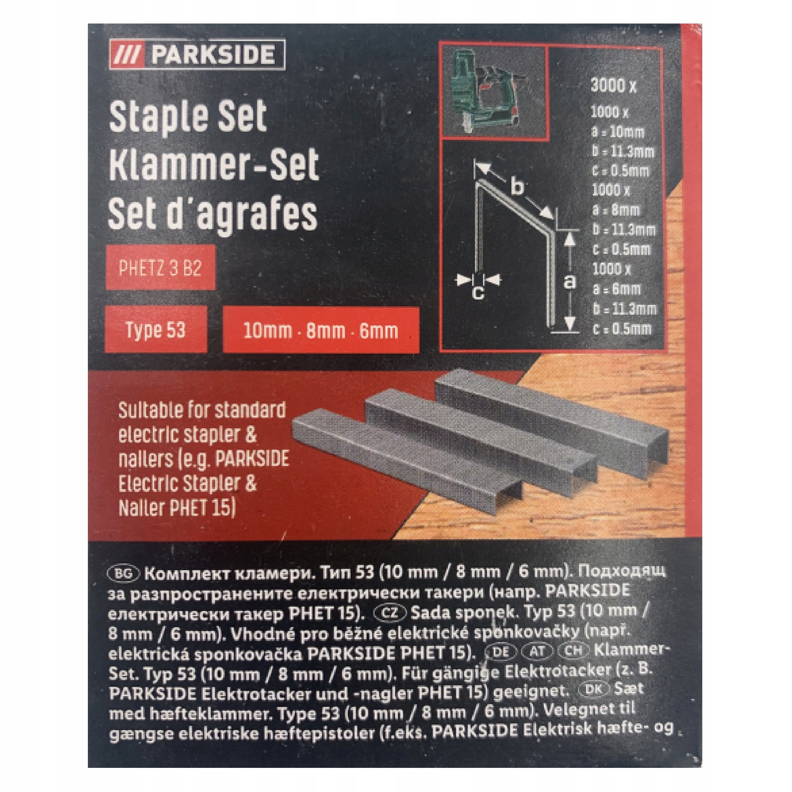 

Zszywki parkside typ 53 10/8/6 mm do Phet 15