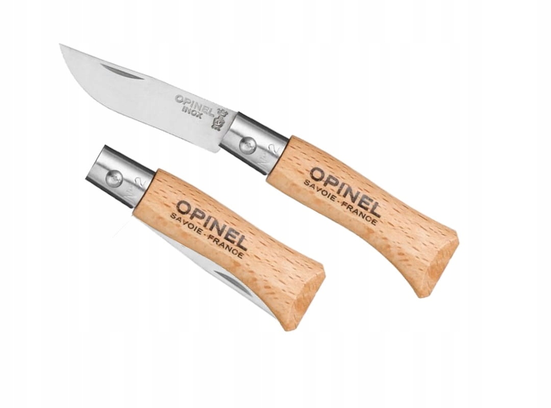Nóż Składany Opinel Turystyczny Inox 02 Buk Drewno Stal Nierdzewna Scyzoryk