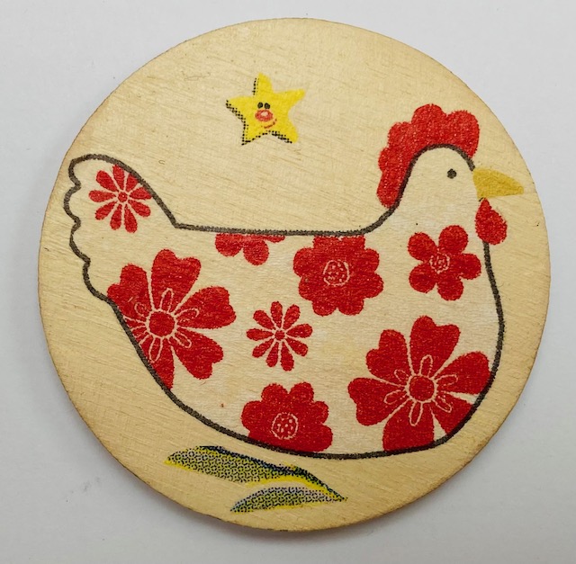 

Magnes decupage HandMade śr. 5 cm Kura