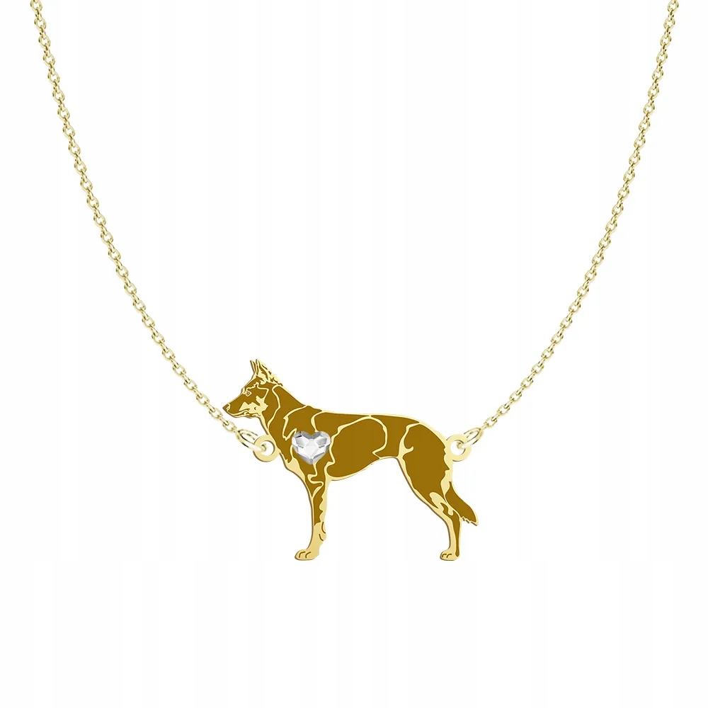 Zlatý náhrdelník se psem plemene Australian Kelpie 925 Šperky Gravírování Bonus
