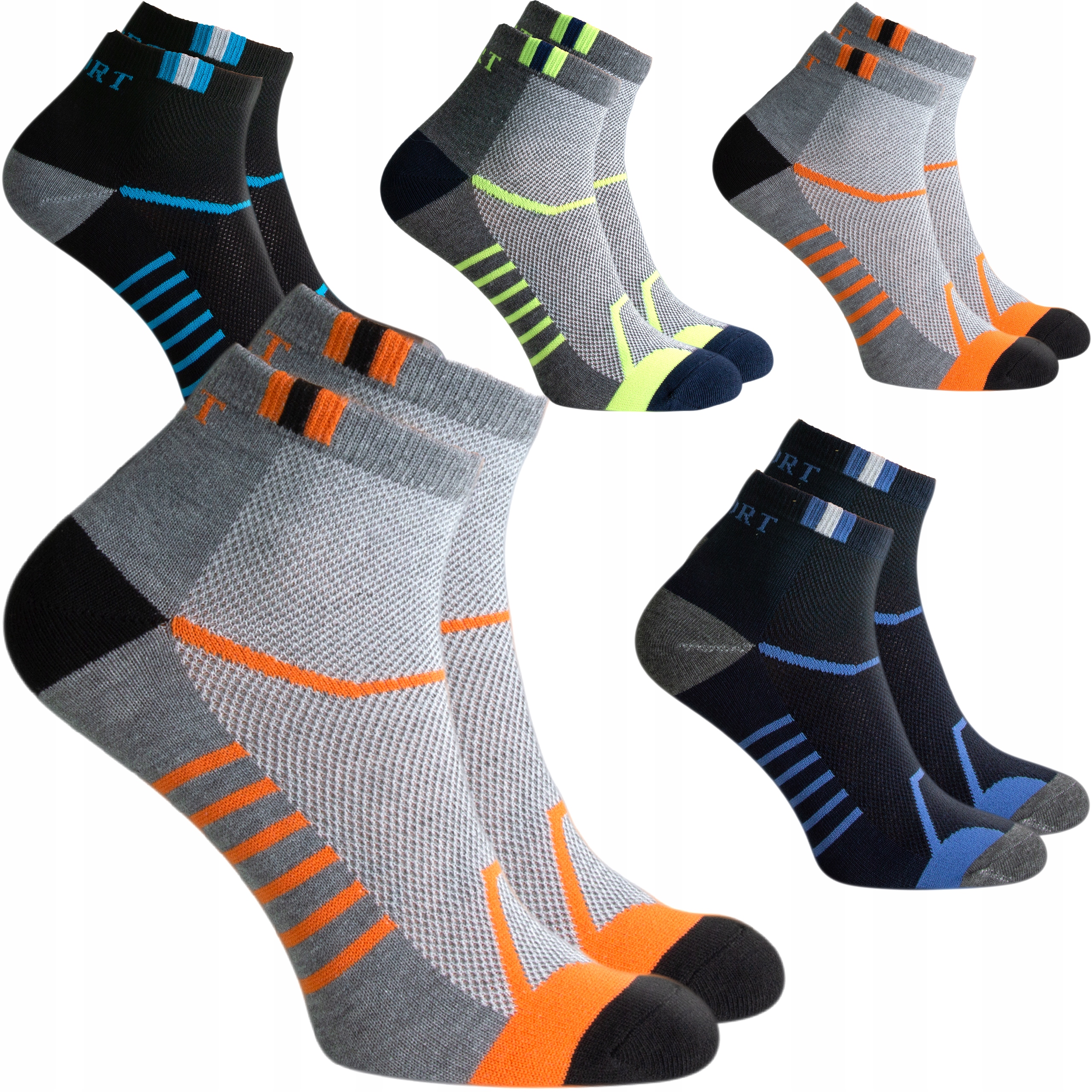 

5 X Skarpety Męskie Bawełniane Sportowe 42-46