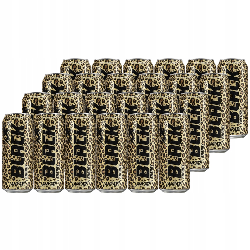 Black Energy Zero Sugar Lampart napój energetyzujący 500 ml x 24 sztuki