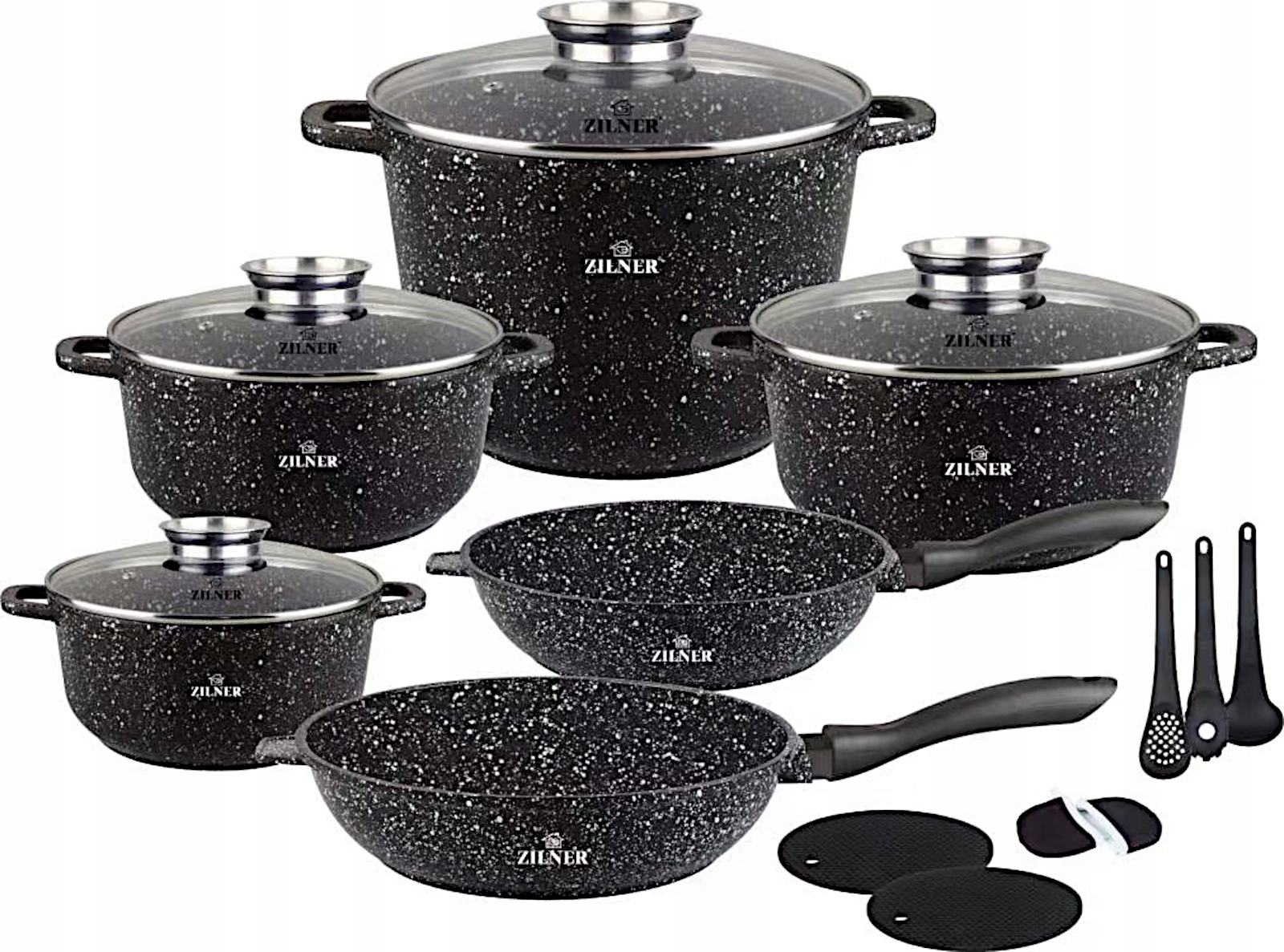 Súprava hrncov Zilner Premium hliník 17 ks ZL-8536