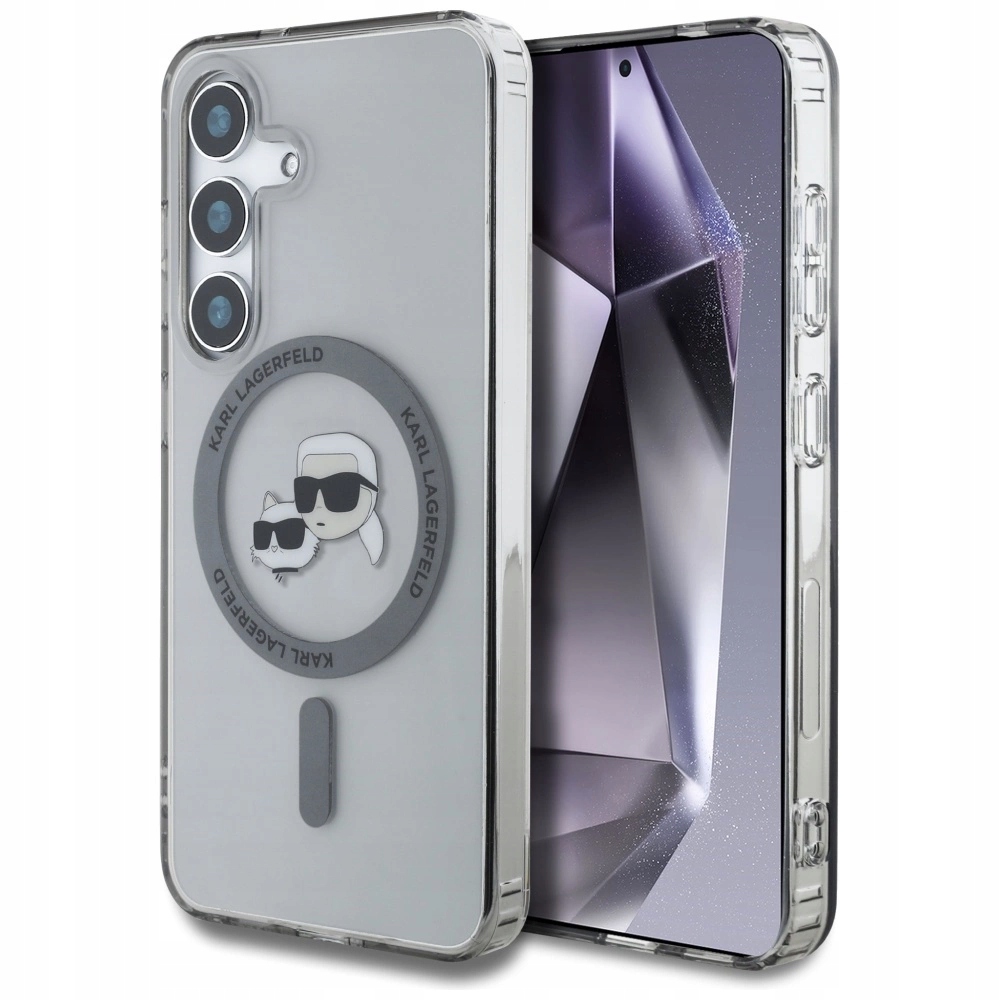 Pouzdro Karl Lagerfeld Button Karl & Choupette Heads Printed Logo MagSafe Sams