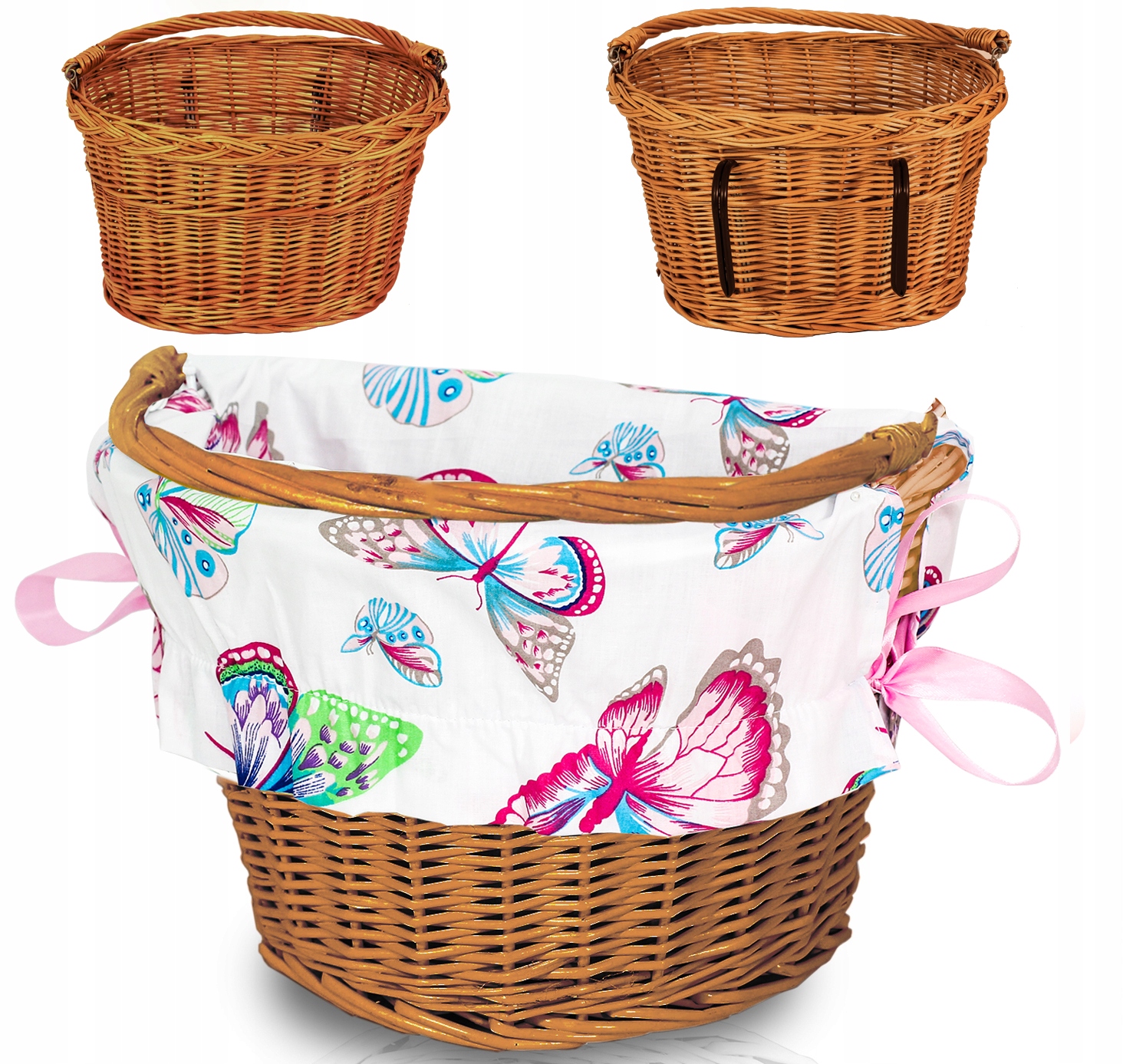 

Koszyk Wiklinowy Na Rower Zakupy Haczyki + Wkład