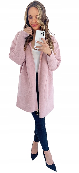 KLASYCZNY CIEPŁY PŁASZCZ Z ALPAKI NA SUWAK KOLORY Model jesienny przejściowy, alpaka, kurtka zimowa