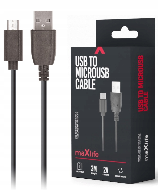 

Kabel Usb Micro Mikro 3m Przewód Ładowarki Forever