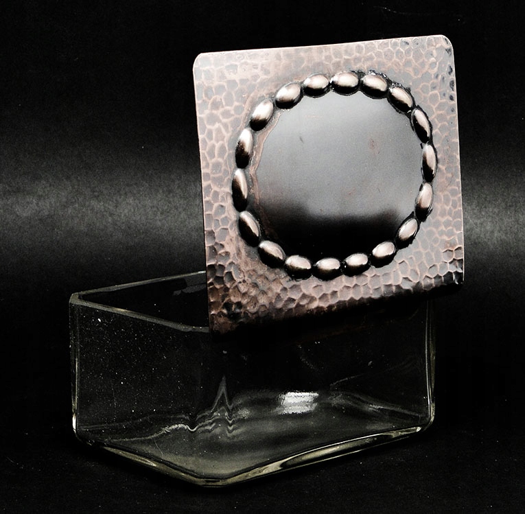 C3X ART DECO - piękny młotkowany humidor pojemnik