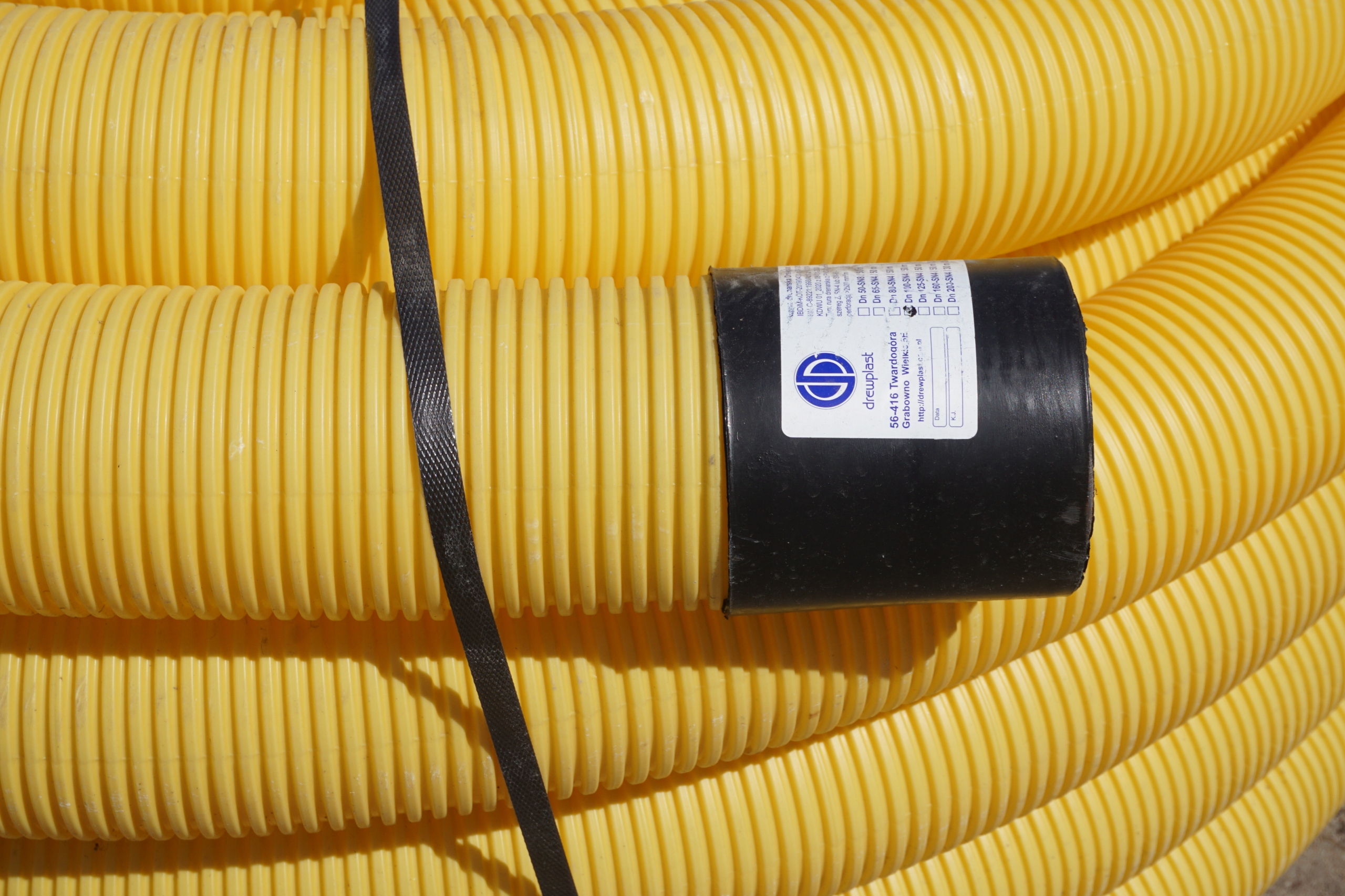 Rura drenarska drenażowa BEZ OTWORÓW fi 100 + MUFA Typ kształtka