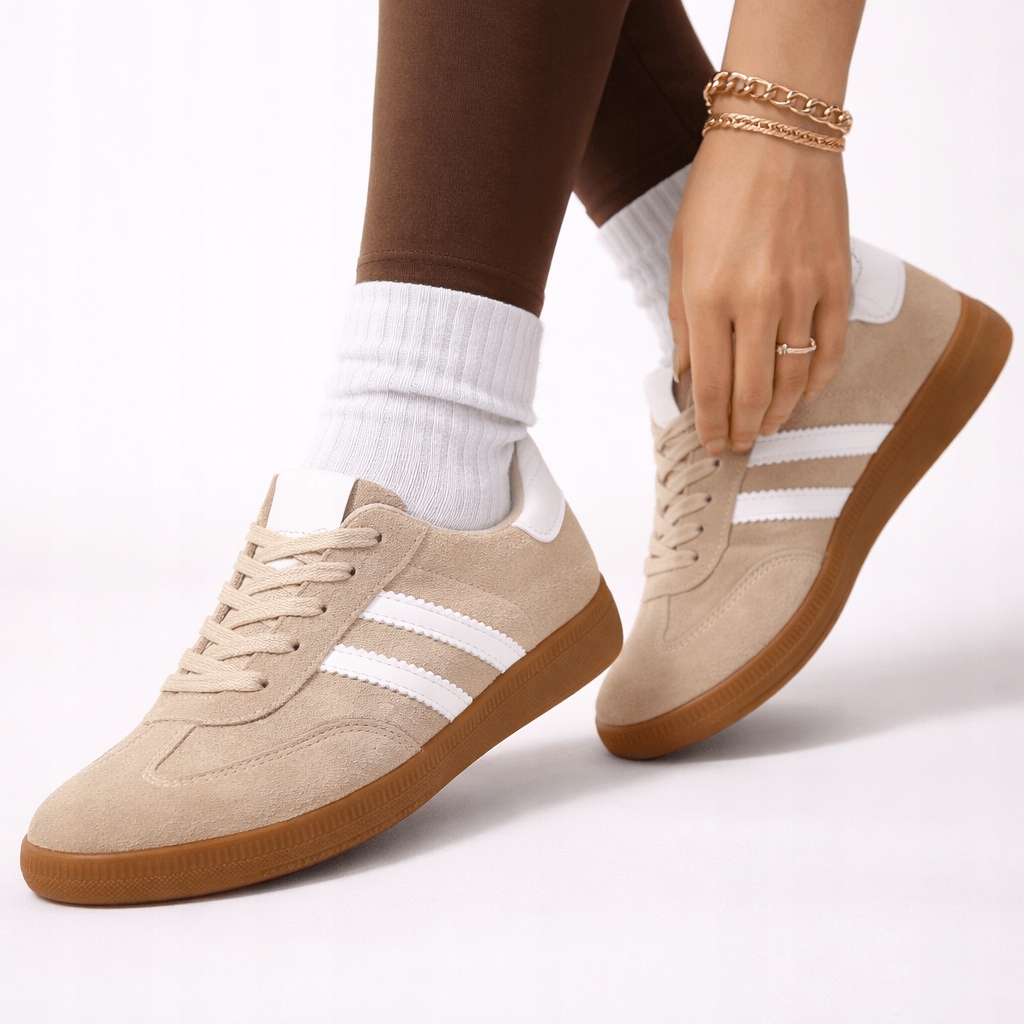 Sneakersy damskie Khaki buty sportowe adidasy retro Sprawdź Rozmiar 40