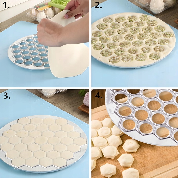 Forma do pierogów PIEROŻNICA USZEK RAVIOLI FOREMKA STALOWA 37SZT WYKRAWACZ Marka Brunbeste