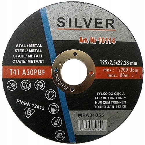 

Tarcza do cięcia metalu 125x2,5mm Silver