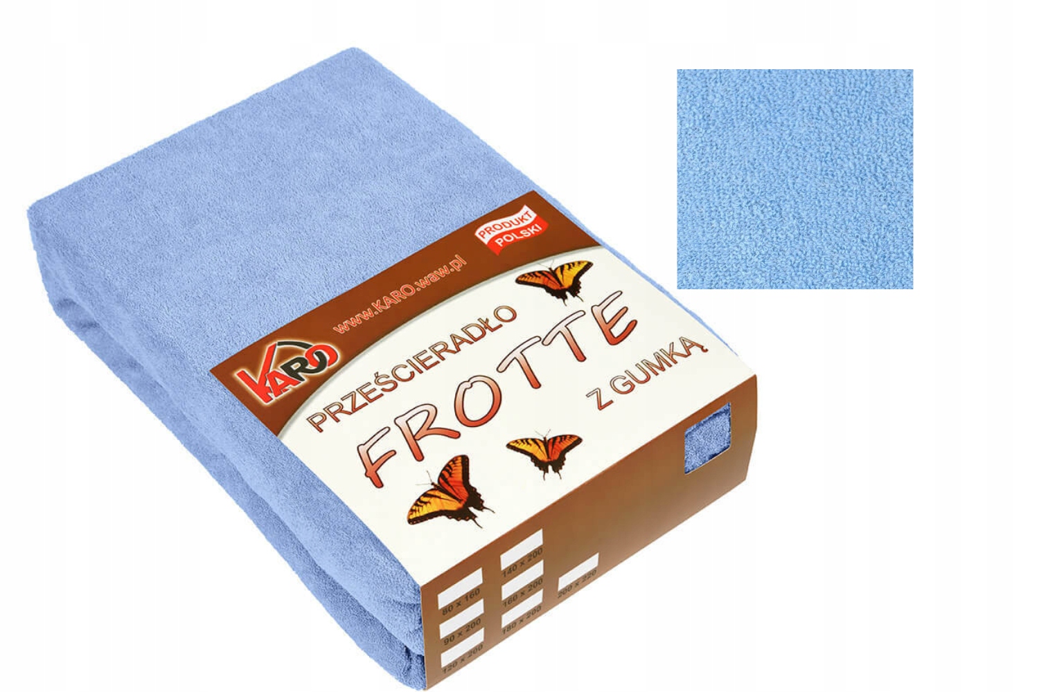 

Prześcieradło Frotte 160X200 Błękitne Z Gumką