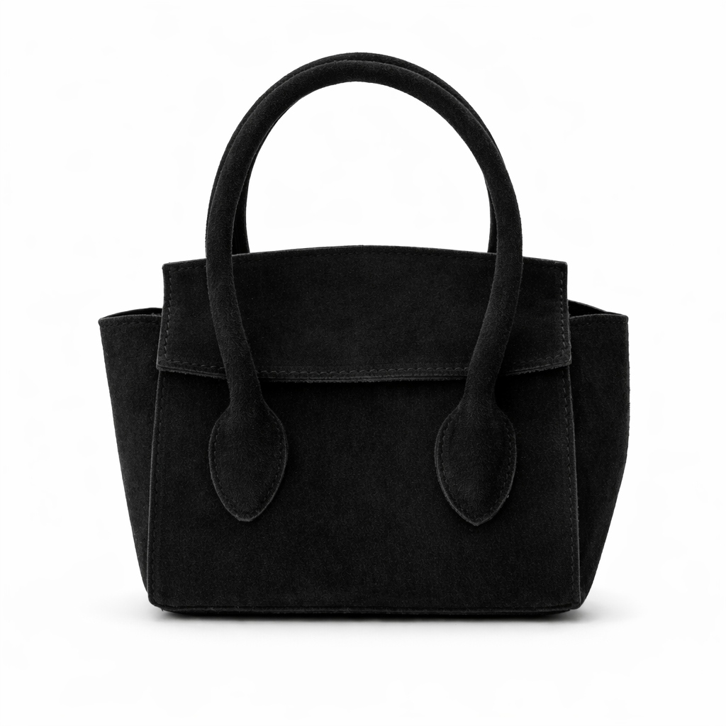 Semišová dámská kabelka Laura Biaggi kufřík přes rameno černá Premium