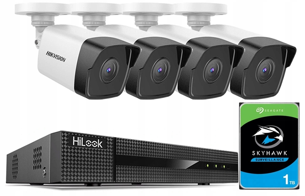 Sada na monitorovanie Ip Hikvision 4 kamery 4Mpx PoE Nvr HiLook 8CH Rozšírenie